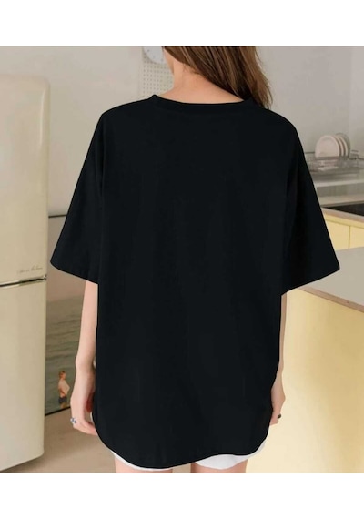 Kozia Outdoors Malkoçbey Holiday Baskili Oversize Unisex Basic T-shirt SIYAH