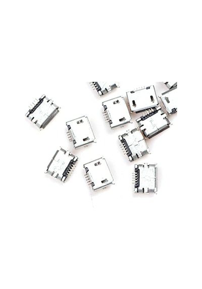 Koodmax-Micro Mikro Usb 5 Pin B Tipi Dişi Şase Konnektör Lehim Tipi 10'Lu