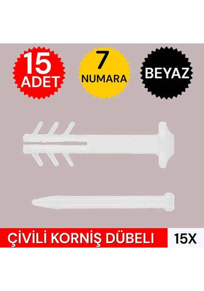 Çivili Korniş Dübeli 15 Adet