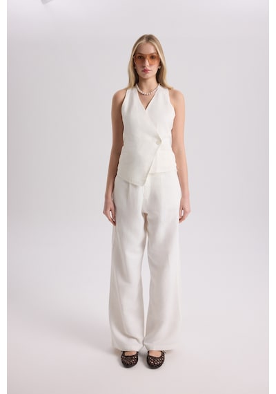 Mai Collection Mai Studios Co. Nagmetah Sırt Pencereli Ekru Yelek Pantolon Takım Ekru
