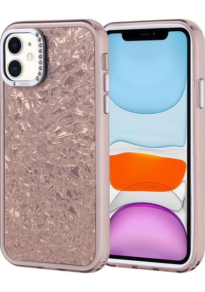 Apple     Uyumlu iPhone 11 Kılıf Taşlı Tasarımlı Zore Kapi Kapak Gold