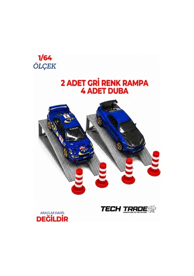 1/64 Ölçek Diorama 2 Adet Gri Rampa + 4 Adet Duba