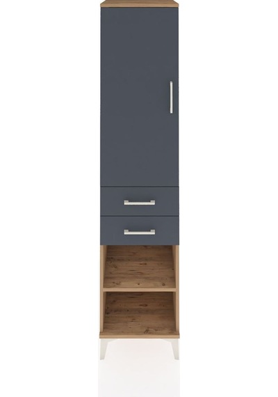 Hyperion Dolap 3 Raflı 2 Çekmeceli Tek Kapaklı 44x44x195 Çam-antrasit Atlas Çam
