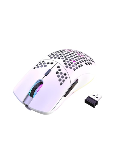 Valkyrie Kablosuz Petek Tasarım Şarjlı Gaming Mouse Rgb Aydınlatmalı 3200 Dpı Ultra Hafif Beyaz -