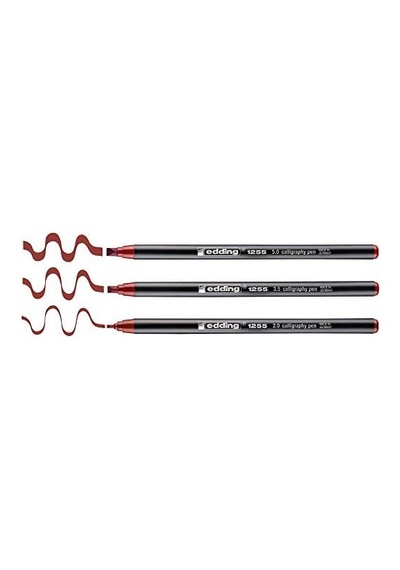 1255 Kaligrafi Kalemi - Kızıl Göl - 3 Kalem - Kaligrafi Ucu 2 - 5 Mm