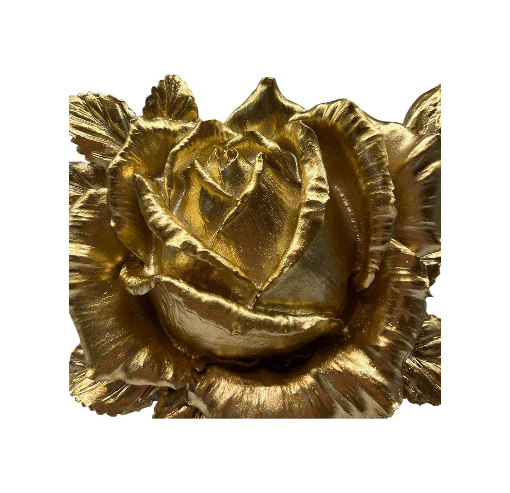 Dekoratif Polyester Tekli Dik Gül Çiçek Gold Sade