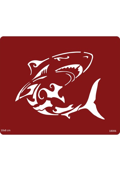 Airbrush Tattoo Köpek Balığı Shark Stencil Süsleme Ve Boyama Kalıbı