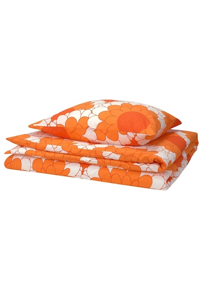 Ikea Kransmalva Turuncu 150x200/50x60 Cm Tek Kişilik Nevresim Set