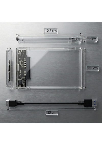 2.5" Sata Hdd/ssd Harici Disk Kutusu - Usb 3.0 Micro-b 5gbps E Kadar Hız - 4tb A Kadar Destek - Windows/mac/linux Uyumlu - Taşınabilir Şeffaf Harddisk Kutusu