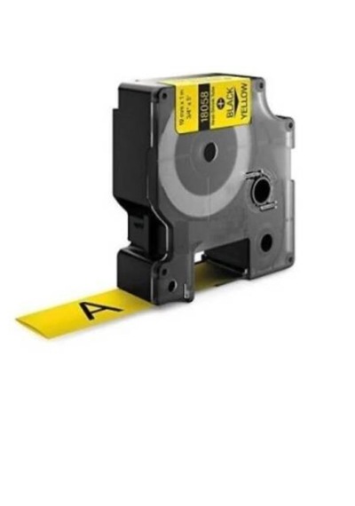 Tonersepeti Rhinopro 18058 Sarı Siyah Isıyla Küçülen Muadil Şerit 19mm X 1,5mt 40