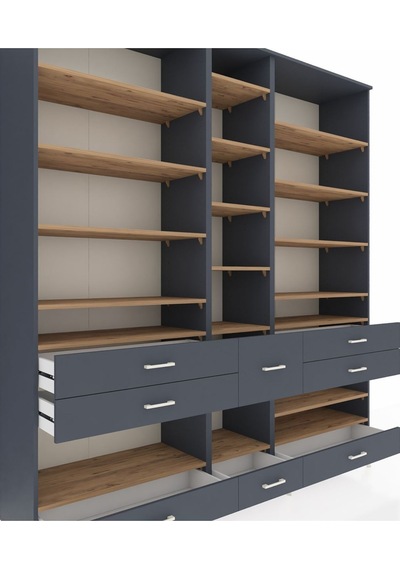 Hyperion Dolap 19 Raflı 8 Çekmeceli 220x44x243 Antrasit-çam/antrasit Atlas Çam/antrasıt Hyperion Dolap 19 Raflı 8 Çekmeceli 220x44x243 Antrasit-çam/antrasit Atlas Çam/antrasıt