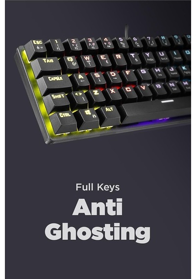 Ally K11 Mekanik Oyuncu Klavyesi, Red Switch, 12 Işık Modlu, Antighosting, Bilek Destekli, Siyah