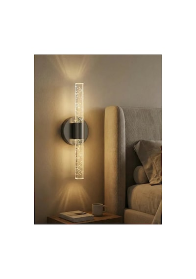 Bubbleflux Small 31 Cm Modern Tasarım Led Aplik - Duvar Lambası - Siyah - Pilli - Günışığı Siyah Pilli