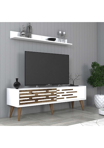 Variant Valensiya 140cm Tv Ünitesi Ve Orta Sehpa Takımı - Beyaz / Beyaz