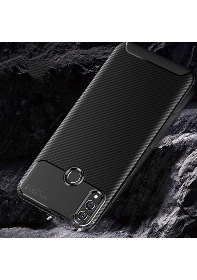 Apsuwa Huawei P Smart Plus Kılıf Negro Karbon Fiber Silikon