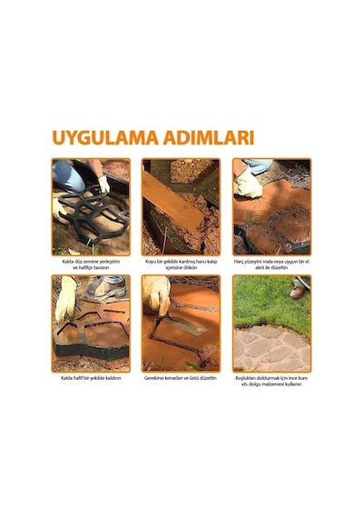Zemin Kaplama Kalıbı Bahçe Taş Kalıbı Yürüyüş Yolu Kaldırım Yapım Aparatı 42x40 Cm 1 Adet