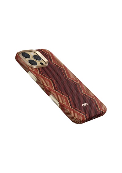 Apple iPhone Uyumlu 16 Pro Max Kılıf M-safe Şarj Özellikli Raptic Aramid Skin Bionic Serisi Kapak Kırmızı