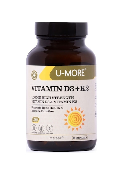 2'li Fırsat Paketi - Vitamin D3 1000 Iu & Vitamin K2 60 Kapsül X2 - Şekersiz Gdo'suz