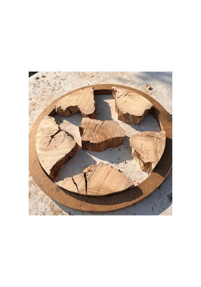 Ham Zeytin Ağacı Planyalanmış Epoksi İçin Doğal Ahşap Parçaları Çap 30 Cm Kahverengi Kahverengi