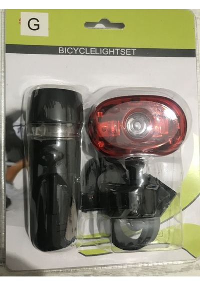 Jing Yi Bisiklet Ön Arka Far Stop Set Siyah - Kırmızı