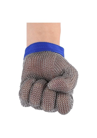 Paslanmaz Çelik Örme Kesilmez Eldiven 24x11 Cm - Seviye 5 Koruma, Kasap, Mutfak, Istiridye Soyma, Ahşap Oyma Ve En Diğer