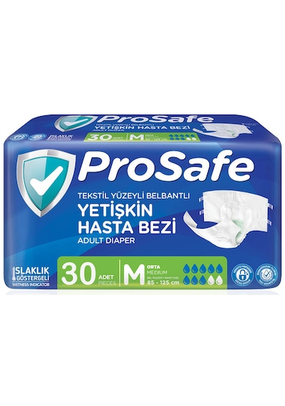 Prosafe Belbantlı Medium Büyük Boy Hasta Bezi 30 Adet 1 Paket M