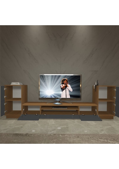 Decoraktiv Trio On2 Mdf Tv Ünitesi Tv Sehpası - Ceviz Antrasit Ceviz - Antrasit Decoraktiv Trio On2 Mdf Tv Ünitesi Tv Sehpası - Ceviz Antrasit Ceviz - Antrasit