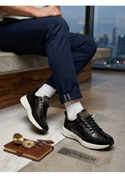Voyager Erkek Kışlık Su Geçirmez Kaydırmaz Ve Esnek Taban Ortopedik İç Astar. Hakiki Deri Günlük Tarz Sneaker siyah Voyager Erkek Kışlık Su Geçirmez Kaydırmaz Ve Esnek Taban Ortopedik İç Astar. Hakiki Deri Günlük Tarz Sneaker siyah