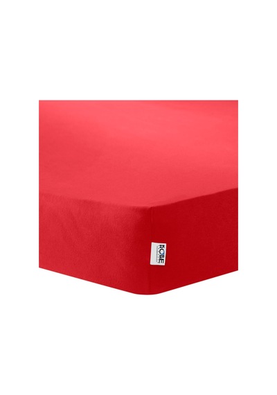 Penye Lastikli Çarşaf, Çift Kişilik, Kırmızı, %100 Pamuk Örme Kumaş, 130 Gr/m² Kırmızı