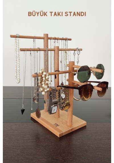 Takı Organizer Ahşap Takı Askısı 35 Cm Takı Standı. Kolye Askısı Takı Düzenleyici