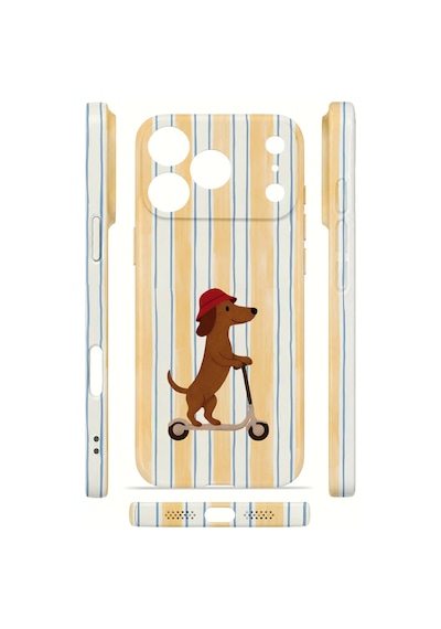 Apple iPhone Uyumlu 17 Pro Max Vorian İnce Kamera Korumalı Mika Kılıf Dachshund Riviera Dachshund Riviera Mika