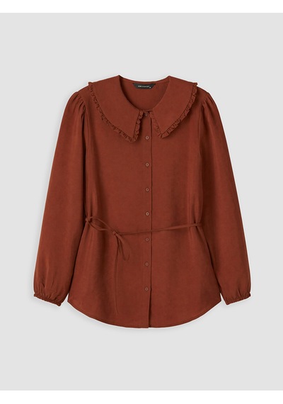 Lcw Everyday Bordo Bebe Yaka Bağlamalı Kadın Gömlek Tunik