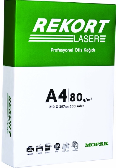 Mopak Rekort A4 80 G Fotokopi Kağıdı 5 Paket 1 Koli