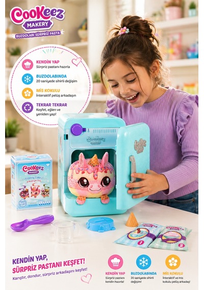 Cookeez Makery Buzdolabı Sürpriz Pasta Oyuncak Pelüş Interaktif Kokulu Sürpriz Oyuncak Seti