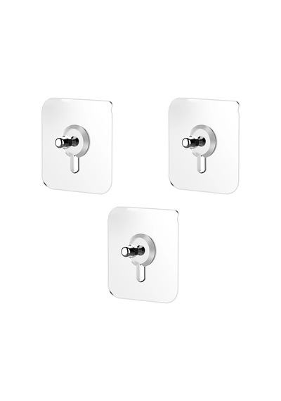 Güçlü Yapışkanlı 6mm Hanger Vidalı Askılık 3 Adet-al4263 Şeffaf
