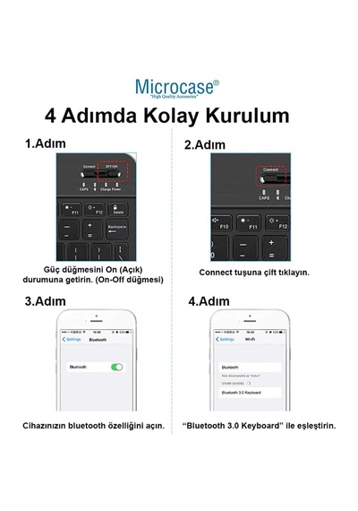 Microcase Honor Pad X8b 11 İnch İle Uyumlu Türkçe Bluetooth Klavye +mouse+ Standı-mavi Al4384
