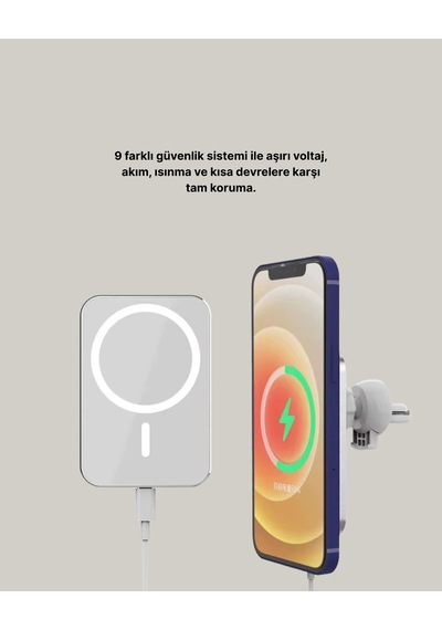 Apple Uyumlu iPhone Serileri İle Uyumlu Magsafe Manyetik Araç Telefon Tutucu Ve Şarj Cihazı Çok Renkli