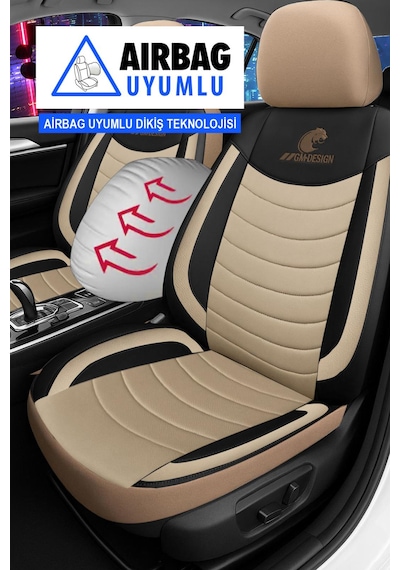 Panther Serisi Keten Kumaş Oto Koltuk Kılıfı Hyundai İ20-i30-accent-blue-era-getz Uyumlu Bej