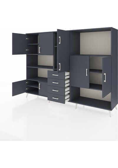 Hyperion Dolap 10 Raflı 4 Çekmeceli 8 Kapaklı 220x44x163 Antrasit Antrasit-antrasit Hyperion Dolap 10 Raflı 4 Çekmeceli 8 Kapaklı 220x44x163 Antrasit Antrasit-antrasit