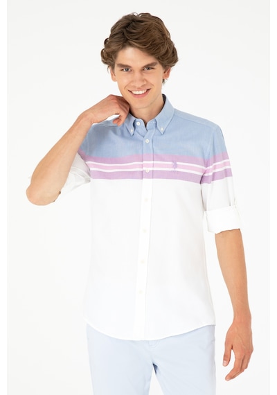 U.s. Polo Assn. Erkek Koyu Mavi Gömlek Desenli 50283802-vr032 Koyu Mavi