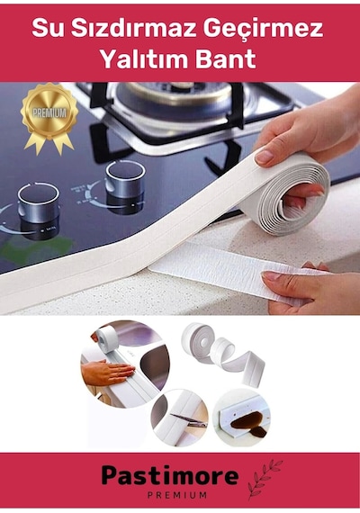 Duş Pvc Lavabo Küvet Tezgah Kenar Banyo Mutfak Pencere 3,2 Mt Su Sızdırmaz Geçirmez Yalıtım Bant Beyaz