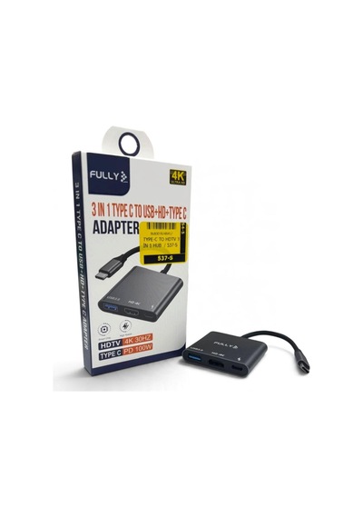 Fully 3in1 Type-c To Usb+hdtv+type-c 4k 30hz Çok Fonksiyonlu Hub