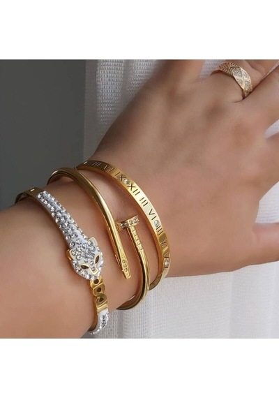 Unisex Çelik Bileklik Gold - 303317259 Gold