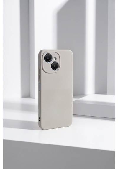 Tecno Spark 40c / Pop 10 Pro Uyumlu Kamera Korumalı Silikon Telefon Kılıfı Darbe Emici İçi Kadife Tırtıklı Kaymaz Yüzeyli Yumuşak Kılıf-54286 Gri