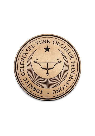 Geleneksel Türk Okçuluk Federasyonu Deri Peç - Arma - Askeri Patch Çok Renkli