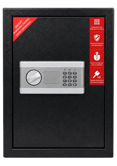 Çelik Elektronik Şifreli Anahtarlı Para Kasası Büyük Boy Ev-ış-ofis-klasör Boy Bf001-xxl