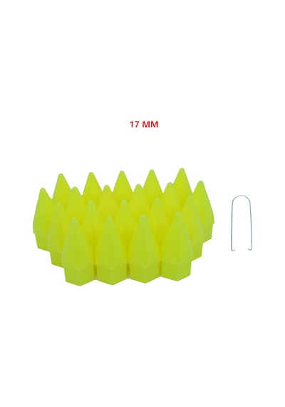 Bijon Kapağı Sivri 17 Mm Fosfor Sarı 20 Li Set