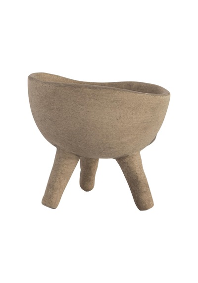 Küçük Saksı, Mat, Boz Kahverengi, Pişmiş Toprak, 7,6 Cm