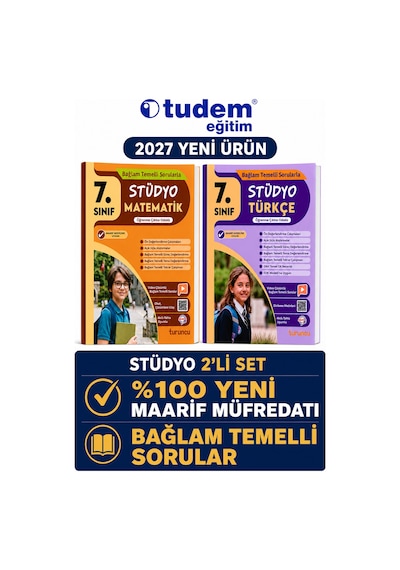 Tudem 7.sınıf 2027 Stüdyo Matematik-türkçe Bağlam Temelli Maarif Müfredat Soru Bankası Turuncu