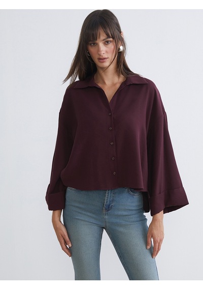 Lcw Vision Mürdüm Oversize Kadın Gömlek